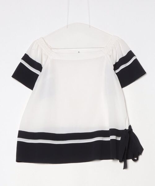 「LANVIN en Bleu」 半袖ブラウス 38 ホワイト レディース