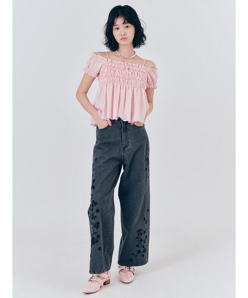 25AW【新品未使用】FUR FUR フラワー刺繍デニムパンツ フラワー刺繍デニムパンツ（デニムパンツ/ジーンズ）｜FURFUR（ファー