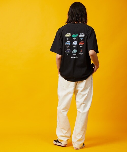 「FREAK'S STORE」 「HONDA」半袖Tシャツ MEDIUM マスタード メンズ