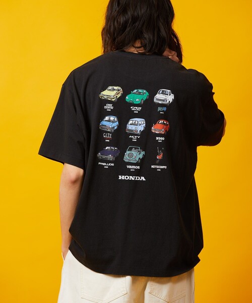 「FREAK'S STORE」 「HONDA」半袖Tシャツ MEDIUM マスタード メンズ