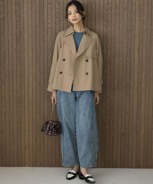 組曲 トレンチコート コート タイプライターショート レディース