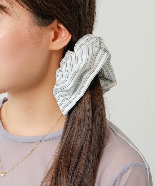 シュシュ ストライプ 大きめ ボリューム ヘアゴム : ZOZOTOWN Yahoo!店
