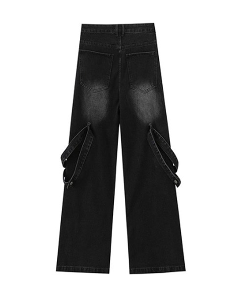 「tinkerend」 ダメージ加工デニムパンツ L ブラック メンズ