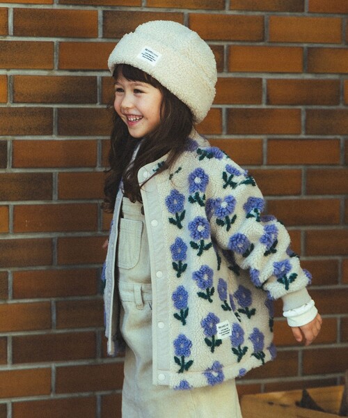 「新品」BEAMS mini ジャカード ボア ブルゾン IVORY / 110 BEAMS mini（ビームス ミニ） ブルゾン アウター ジャカード ボア