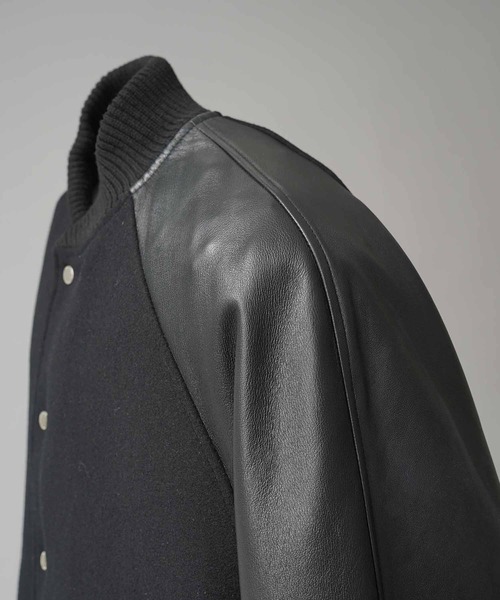 ウ*ー様 HORDEN ウールレザースタジャン UNCORD スタジャン 「UNCORD」 WOOLLIKE FAUX LEATHER SLEEVE