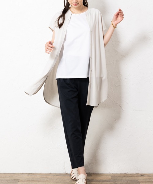 「aunt lily」 「lelal」ノースリーブトップス L ホワイト レディース_画像2