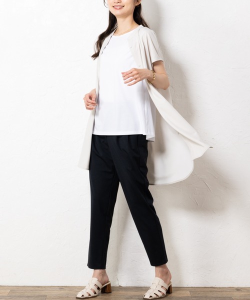 「aunt lily」 「lelal」ノースリーブトップス L ホワイト レディース_画像3