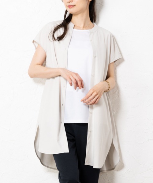 「aunt lily」 「lelal」ノースリーブトップス L ホワイト レディース_画像8