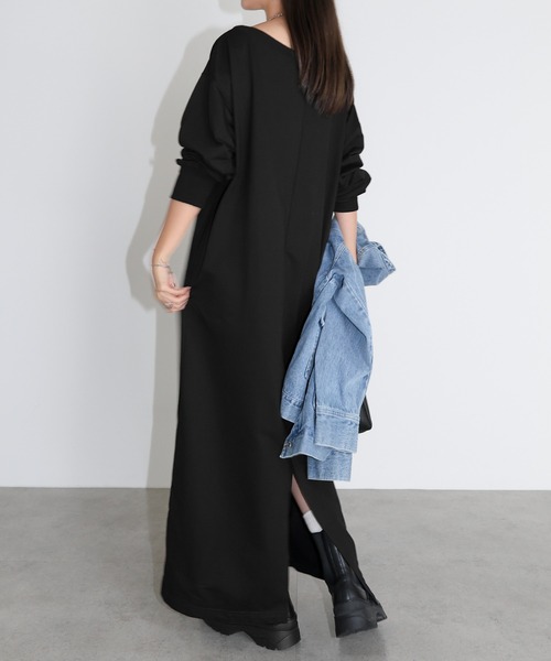 andme（アンドミー） ワンピース オフショルダースウェットワンピース