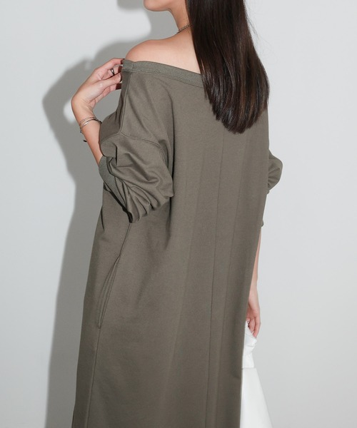 andme（アンドミー） ワンピース オフショルダースウェットワンピース