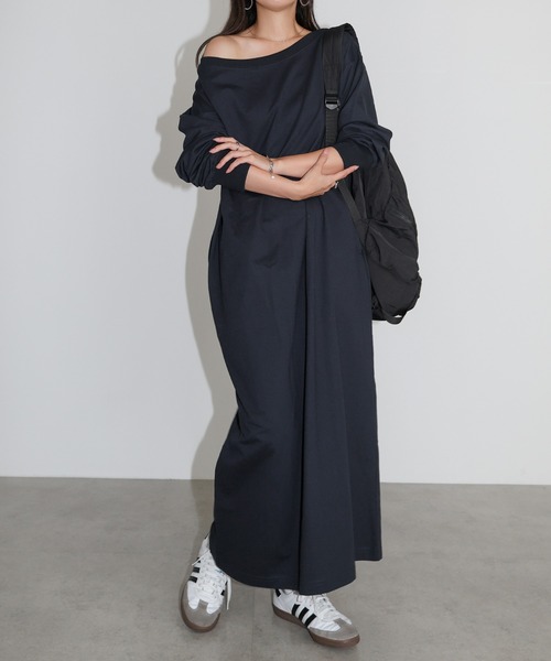andme（アンドミー） ワンピース オフショルダースウェットワンピース