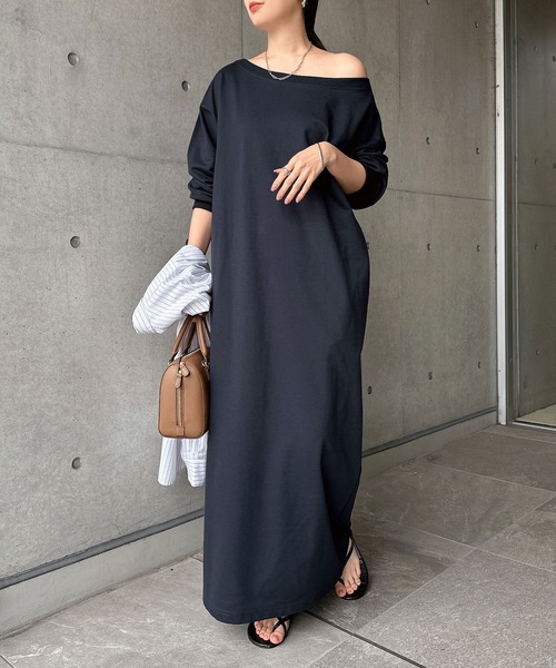 andme（アンドミー） ワンピース オフショルダースウェットワンピース