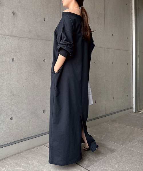 andme（アンドミー） ワンピース オフショルダースウェットワンピース