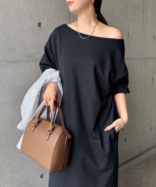 andme（アンドミー） ワンピース オフショルダースウェットワンピース