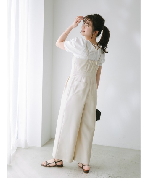 オールインワン デニムライクキャミサロペット 「低身長・小柄