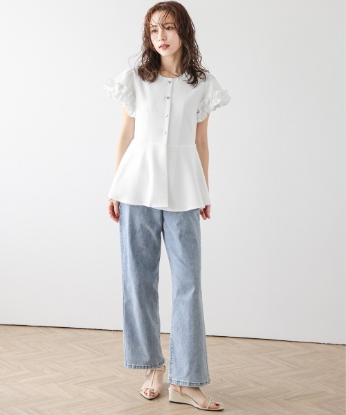 「SUGAR BISKET」 「La-gemme」半袖ブラウス フリー ブラック レディース_画像2