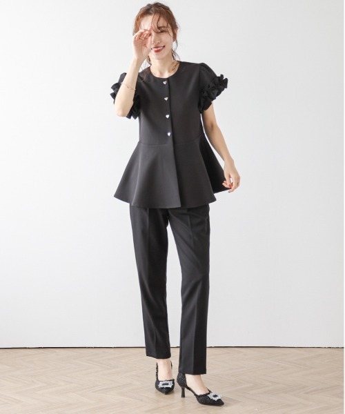 「SUGAR BISKET」 「La-gemme」半袖ブラウス フリー ブラック レディース_画像6