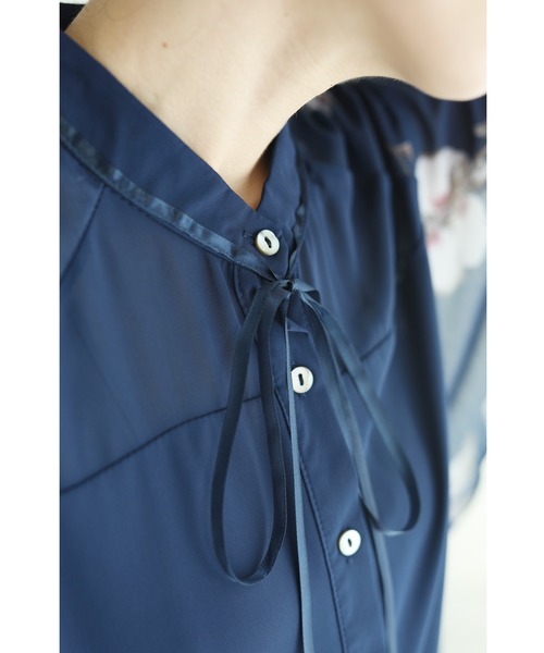 「CAWAII」 半袖ブラウス FREE ネイビー レディース_画像2