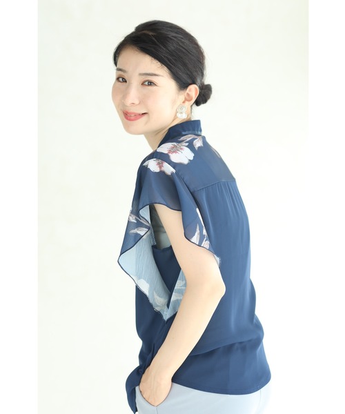 「CAWAII」 半袖ブラウス FREE ネイビー レディース_画像4