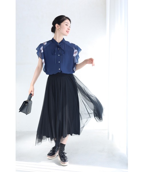 「CAWAII」 半袖ブラウス FREE ネイビー レディース_画像5