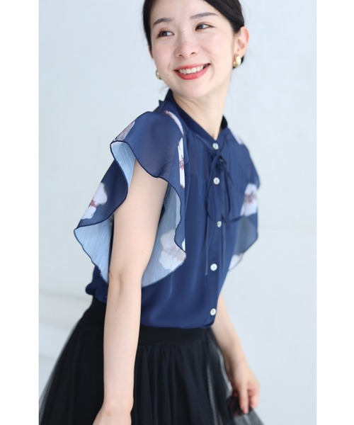 「CAWAII」 半袖ブラウス FREE ネイビー レディース_画像9