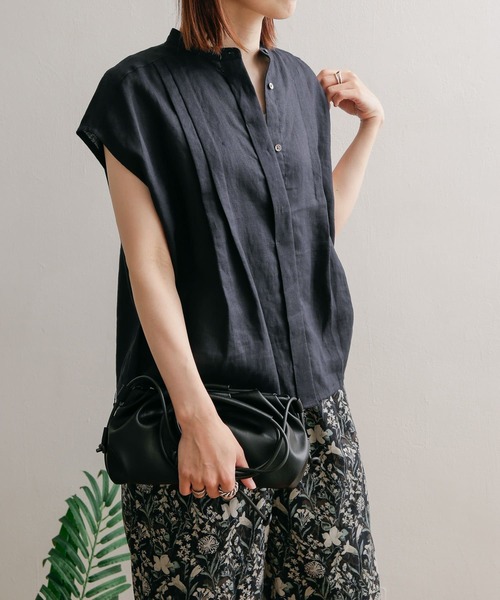 「URBAN RESEARCH DOORS」 半袖ブラウス MEDIUM ブルー レディース_画像2