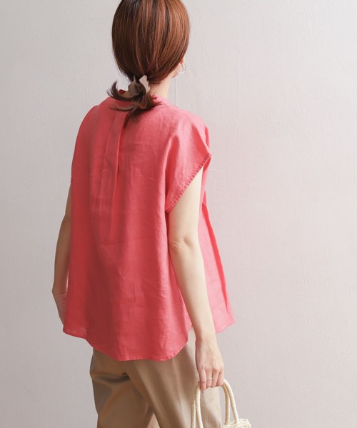 「URBAN RESEARCH DOORS」 半袖ブラウス MEDIUM ブルー レディース_画像9