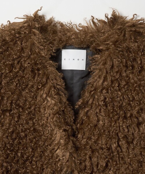 CINOH（チノ） ベスト ジレ 「CINOH」ロング ボア ベスト レディース