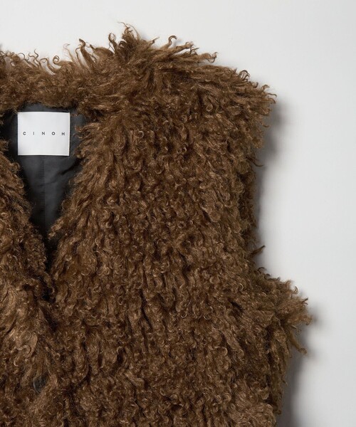 CINOH（チノ） ベスト ジレ 「CINOH」ロング ボア ベスト レディース