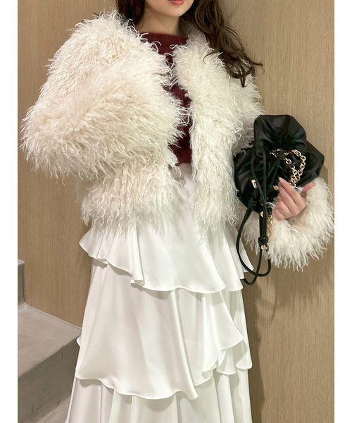 FRAY I.D Ecopelショートプードルジャケット ファーコート ECOPELショートファーコート(ブルゾン)｜アウター｜FRAY I.D（フレイ