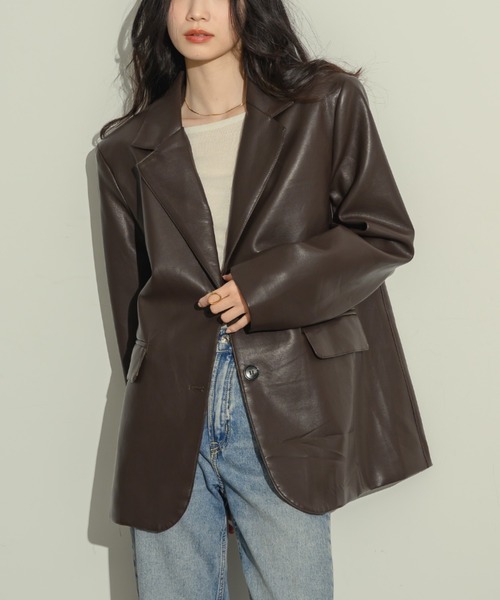 NEUNA（ヌナ） ジャケット テーラードジャケット オーバーサイズレザー