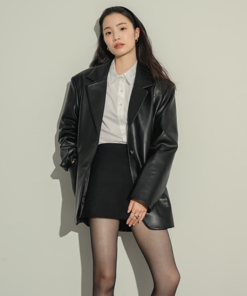 美品 LOEWE 極上ナッパレザー テーラードジャケット レディース ブラック 美品 LOEWE 極上ナッパレザー テーラードジャケット レディース