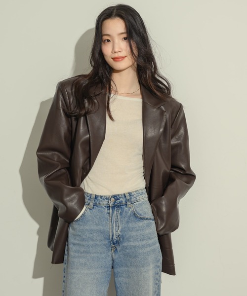 NEUNA（ヌナ） ジャケット テーラードジャケット オーバーサイズレザー