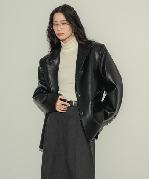 美品 LOEWE 極上ナッパレザー テーラードジャケット レディース ブラック 美品 LOEWE 極上ナッパレザー テーラードジャケット レディース ブラック