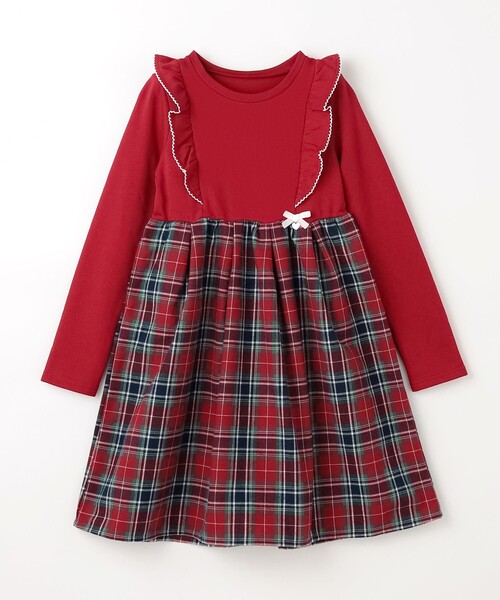 ANY（エニィ） ワンピース チェック柄 ドッキング ワンピース キッズ