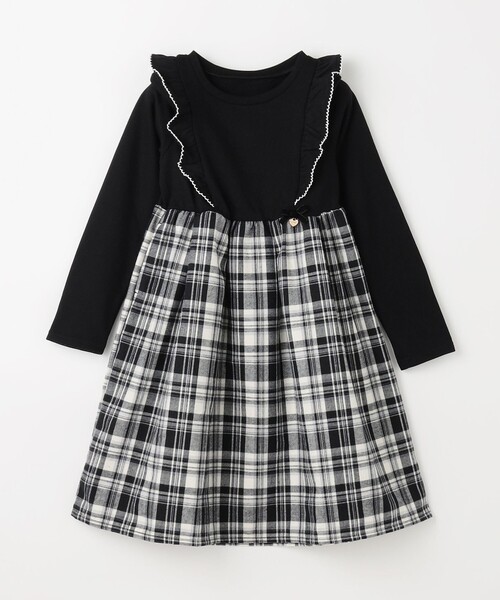 ANY（エニィ） ワンピース チェック柄 ドッキング ワンピース キッズ