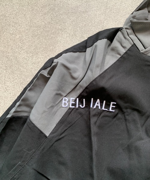 ブルゾン アウター ルーズシルエットバイカラージップジャケット