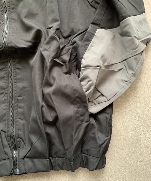 ブルゾン アウター ルーズシルエットバイカラージップジャケット