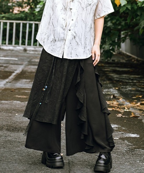パンツ Ink Layerドレープレイヤードラップワイドパンツ メンズ
