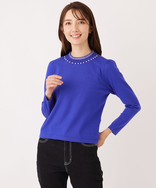 TO BE CHIC 刺繍ニット 40サイズ TO BE CHIC（トゥー ビー シック） ニット セーター シアーレイヤー