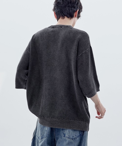 「ASTRONOMY」 半袖ニット M ブラック メンズ_画像5