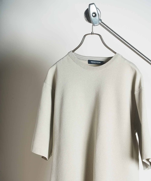 「UNION STATION」 半袖ニット L ブルー メンズ_画像2