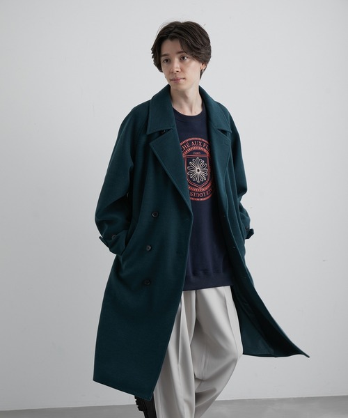 「JUNRED」 トレンチコート L グリーン メンズ_画像3