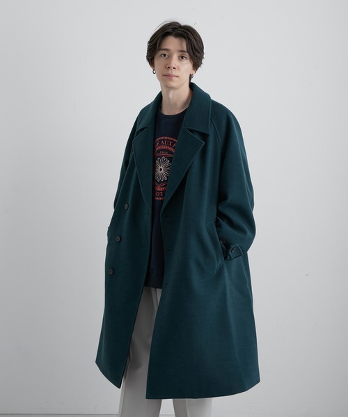 「JUNRED」 トレンチコート L グリーン メンズ_画像6