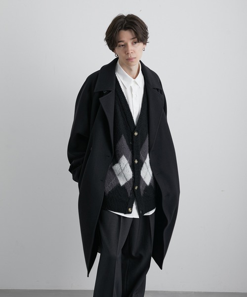 「JUNRED」 トレンチコート L グリーン メンズ_画像7