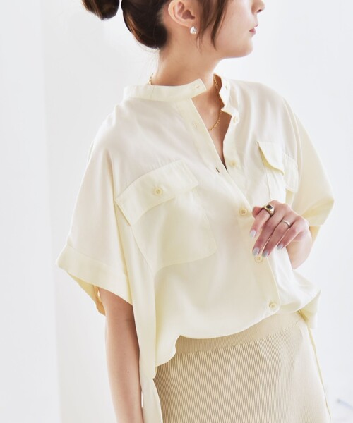 「quaranciel」 半袖ブラウス ONE SIZE ナチュラル レディース_画像8