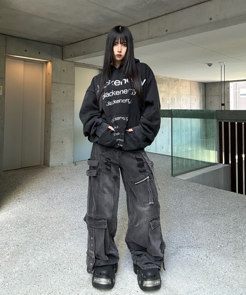KsG パーカー ブラックエナジーオーバーフーディー レディース メンズ