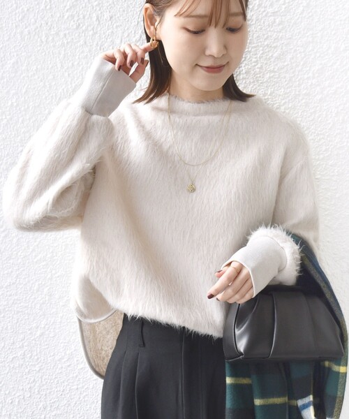 シップス（SHIPS）/【WEB限定】〈手洗い可能〉バルフィー ロング シャギー ボトルネック プルオーバー SHIPS（シップス） ニット セーター 「WEB限定」「手洗い可能