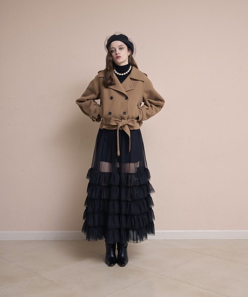 レザーベルトフレアテロンチコート　　eimy istoire レザーベルトフレアテロンチコート eimy istoire EIMY ISTOIRE