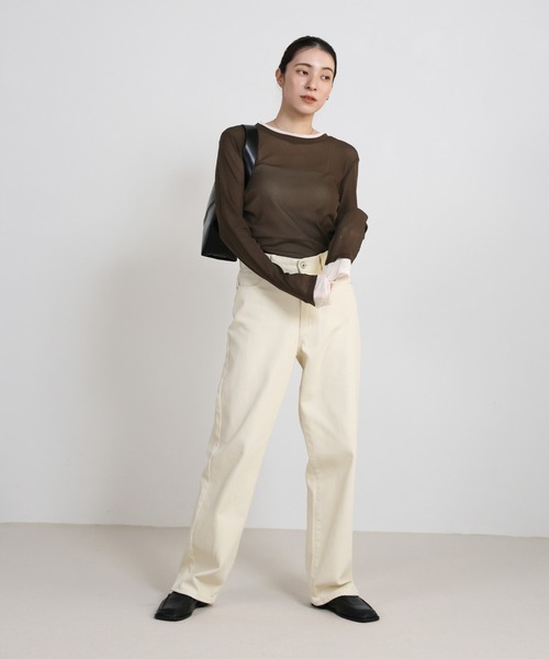 select MOCA（セレクトモカ） tシャツ バイカラーメッシュシアー